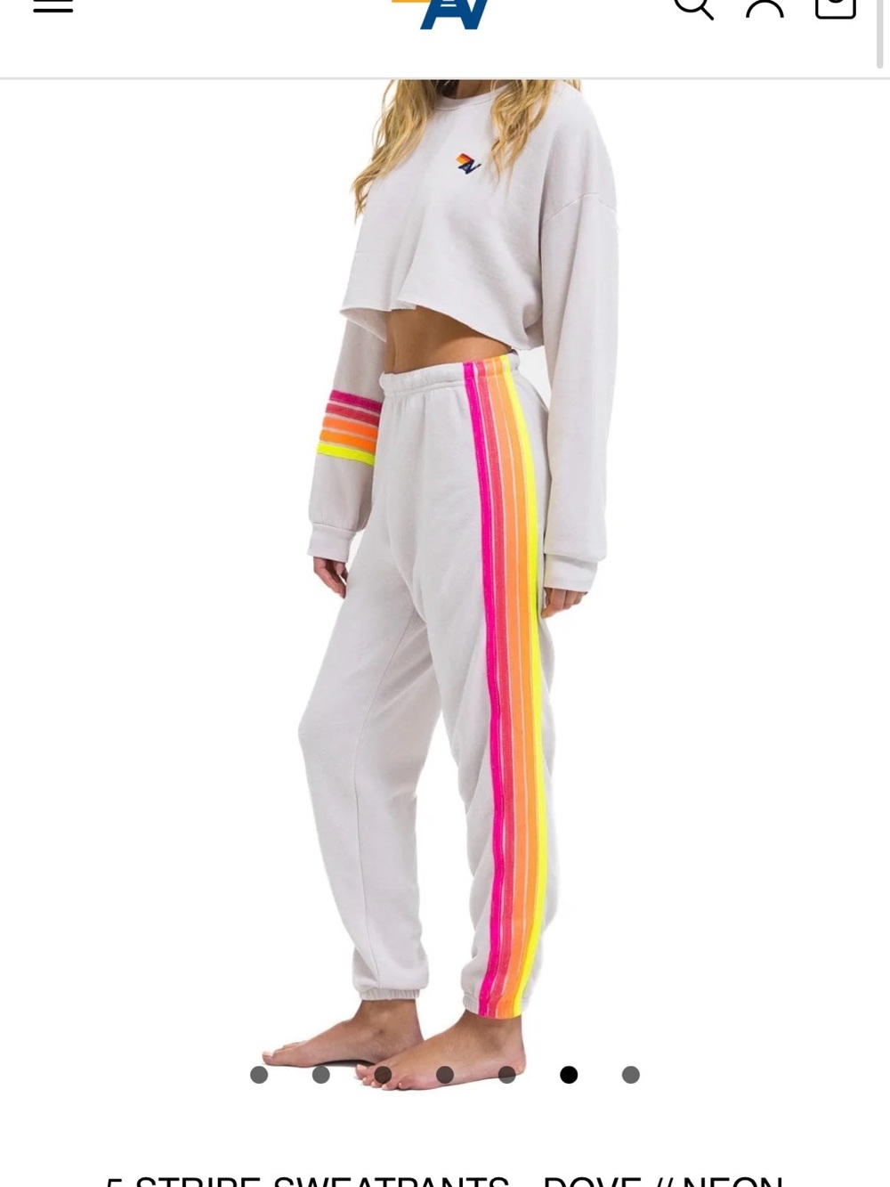Aviator Nation Dove Joggers with Neon Stripe NWT